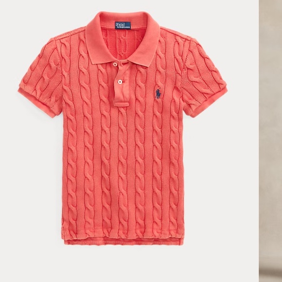 🎀 HOST PICK 🎀Ralph Lauren Bright Pink Cable Knit Polo - Picture 7 of 12